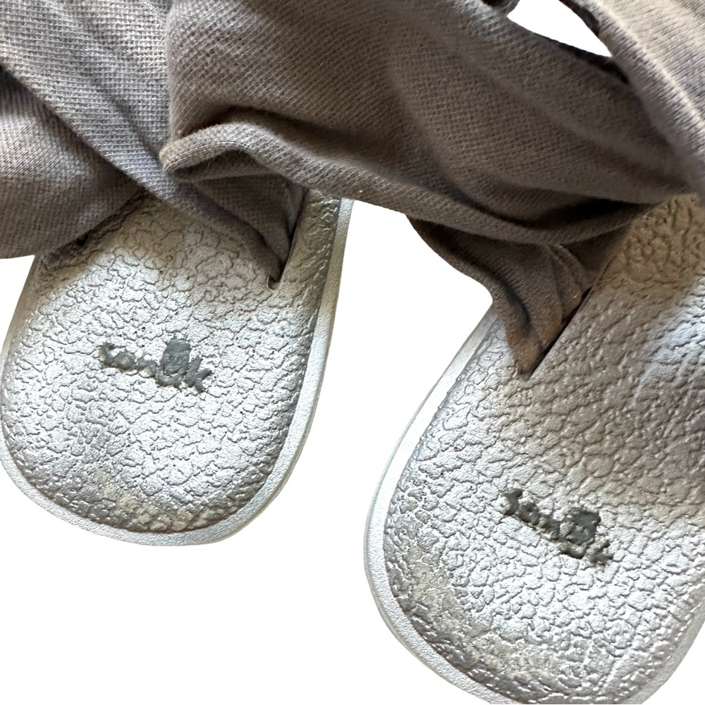 Sanuk Gray Yoga Sling Sandals Comfort Fabric Flip Flops Women’s Size 8 - Picture 4 of 8